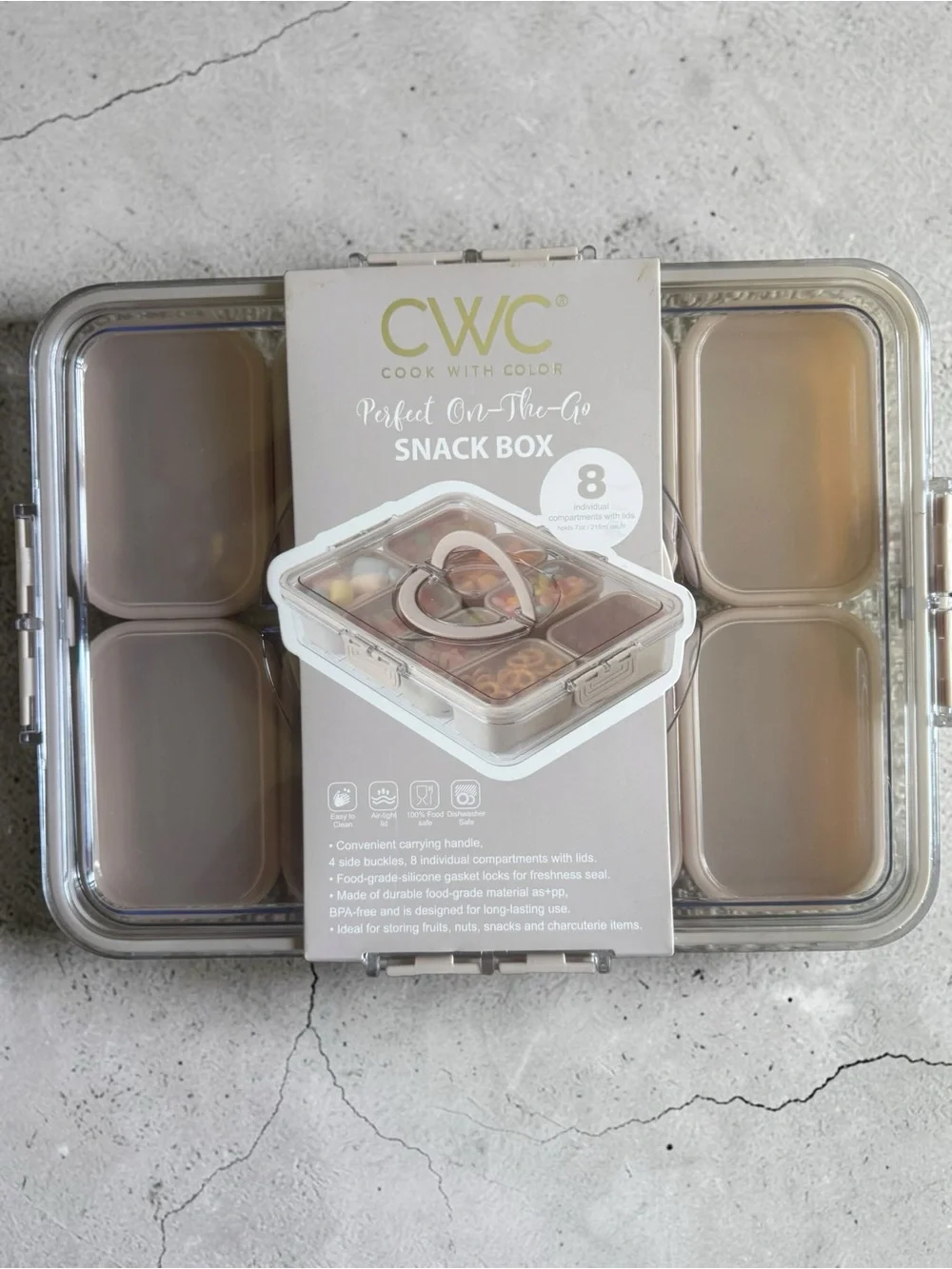 CWC Perfect On-The-Go Snack Box in beige